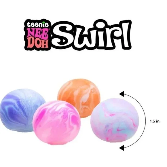 NeeDoh NIB Swirl Ball 4 Pack Blue Pink Purple Orange New 🚨 Tik Tok NEW - Picture 2 of 3
